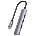 UNITEK HUB USB-C 1XUSB-A 5 GBPS, 3XUSB-A 2.0 ALU