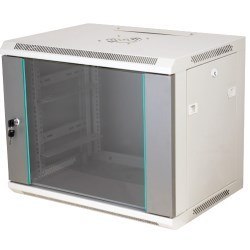 Alantec-Szafa wisząca 19" 18U 450mm drzwi szklane kolor szary