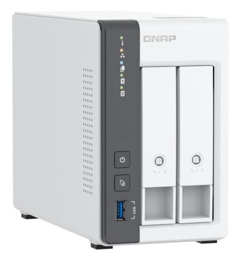 Qnap TS-216G, Tower, 2 x 2.5"/3.5" SATA, ARM 2.0GHz Quad core, 4GB, 1 x 2.5GbE + 1 x GbE, External adapter (PSU)