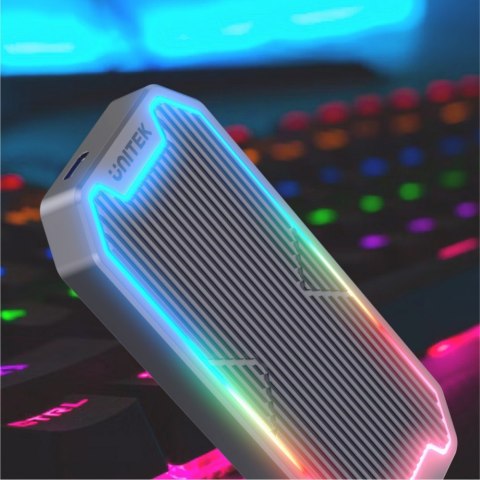 Unitek Obudowa dysku SSD M.2 NVMe/SATA 10Gbps, RGB; S1210B