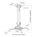 Techly Ramię sufitowe do projektora 38-58cm, 13,5kg, srebrny