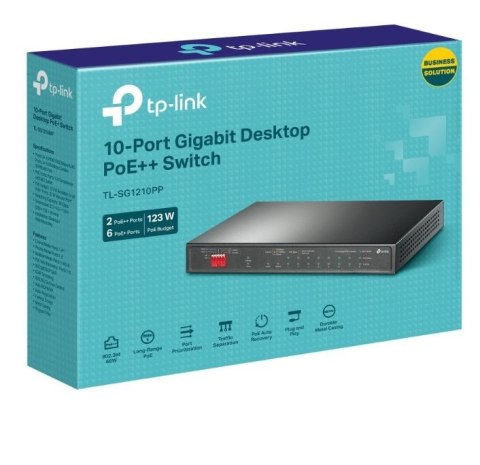 TP-LINK Przełącznik 10xGE PoE+/PoE++ SG1210PP