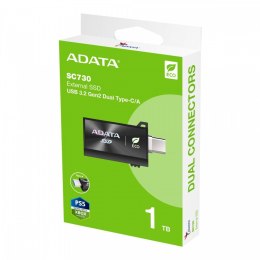 Adata Dysk zewnętrzny SSD SC730 1TB USB 3.2C/A 600/600MB/s czarny