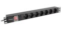 Lanberg Listwa zasilająca Rack PDU 19" 1U 10A 7X SCHUKO 2m czarny C14