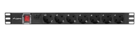 Lanberg Listwa zasilająca Rack PDU 19" 1U 10A 7X SCHUKO 2m czarny C14