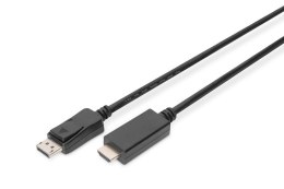 Digitus Kabel adapter DisplayPort 1.2 z zatrzaskiem 4K 60Hz UHD Typ DP/HDMI A M/M czarny 2m