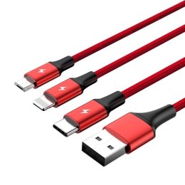 Unitek Kabel ładujący 3-in-1 USB - USB-C/microUSB/Lightning, 1,2m; C4049RD