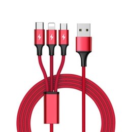 Unitek Kabel ładujący 3-in-1 USB - USB-C/microUSB/Lightning, 1,2m; C4049RD