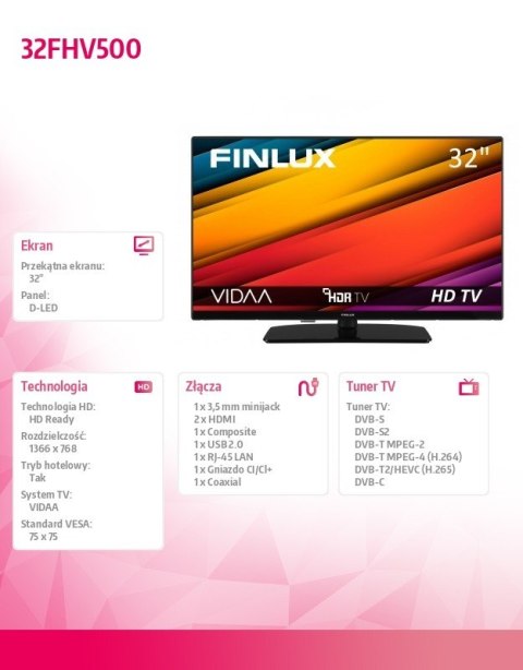 Finlux Telewizor LED 32 cale 32FHV500