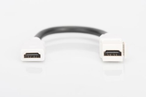 Digitus Moduł Keystone HDMI z kablem 12cm, łącznik do gniazd i pustych paneli, żeński/żeński, biały