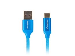 Lanberg Kabel Premium USB CM - AM 2.0 1m niebieski 5A, pełna miedź