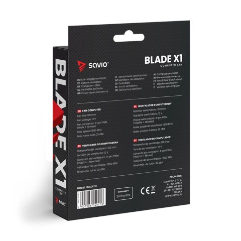 SAVIO WENTYLATOR 120MM 4-PIN PWM BLADE