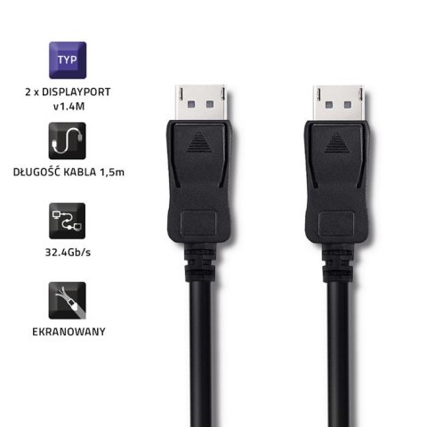 Qoltec Kabel DisplayPort v1.4 Męski - DisplayPort v1.4 Męski 1.5m