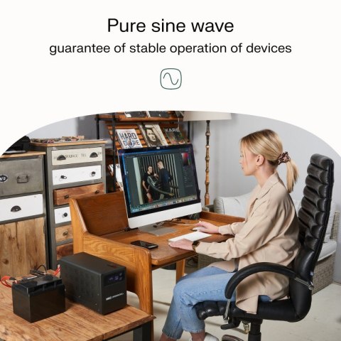 Green Cell Zasilacz awaryjny UPS AVR PowerCore 1000W/1500VA 12VDC