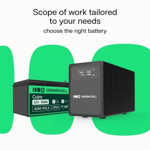 Green Cell Zasilacz awaryjny UPS AVR PowerCore 1000W/1500VA 12VDC