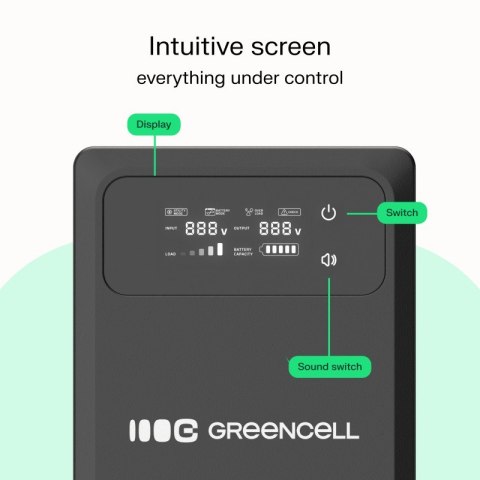 Green Cell Zasilacz awaryjny UPS AVR PowerCore 500W/800VA 12VDC
