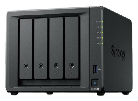 Synology Serwer NAS DS425+ 4x0HDD J4125 2GB DDR4 1x1GbE 1x2,5GbE 3Y