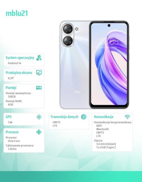MEIZU Smartfon Mblu 21 6 GB / 128 GB Biały
