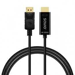 Savio Kabel Display Port do HDMI CL-189 4K 60Hz, 1,5m