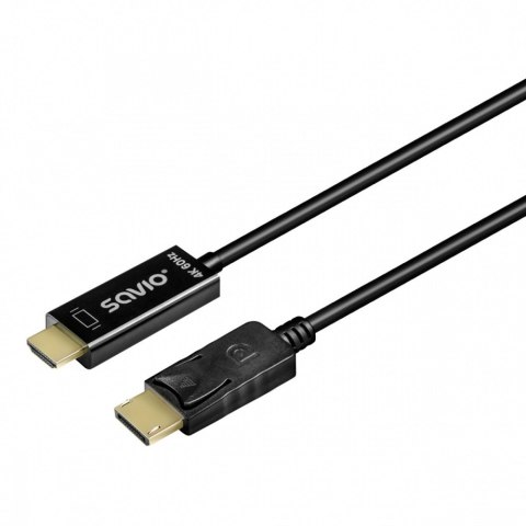 Savio Kabel Display Port do HDMI CL-189 4K 60Hz, 1,5m