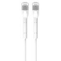 Extralink Patchcord kat.6 U/FTP 1Gbps miedź kabel sieciowy skrętka, łamana końcówka 1m biały