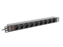 Lanberg Listwa zasilająca rack PDU 19 cali 1U 16A 9X 230V PL 3m czarny