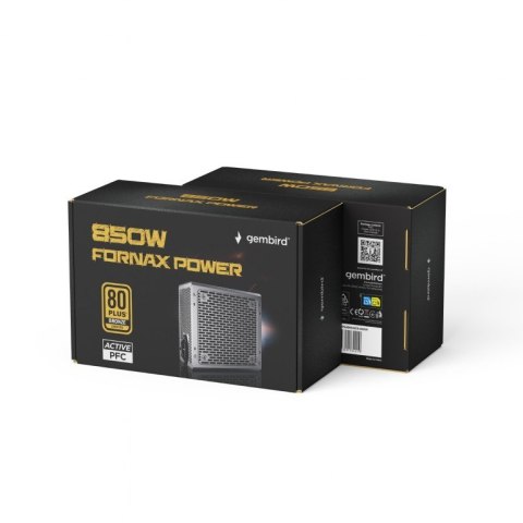 Gembird Zasilacz ATX 850W aktywne PFC 12 cm fan 80+Bronze industrial