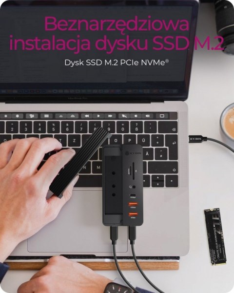 IcyBox Slot na NVMe SSD IB-DK4072-CU31 10w1
