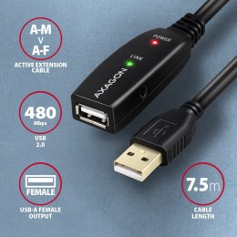 AXAGON ADR-207 USB 2.0 A-M -> A-F aktywny kabel przedłużacz/wzmacniacz 7.5m