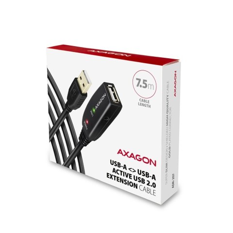 AXAGON ADR-207 USB 2.0 A-M -> A-F aktywny kabel przedłużacz/wzmacniacz 7.5m