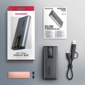 AXAGON EEM2-SD2 Obudowa zewnętrzna aluminiowa bezśrubowa USB-A/C 3.2 Gen2 M.2 NVMe/SATA display LCD