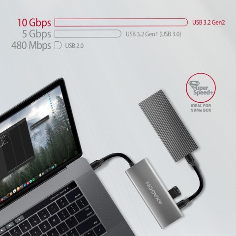 AXAGON HMC-5G21 Wieloportowy hub USB 5in1, 10Gbps, 2x USB-A + 2x USB-C + HDMI 4K/30Hz, PD 60W, 13cm USB-C kabel