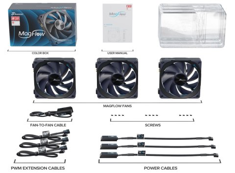 Obudowa komputera z zestawem 3 wentylatorów 12 cm czarnych