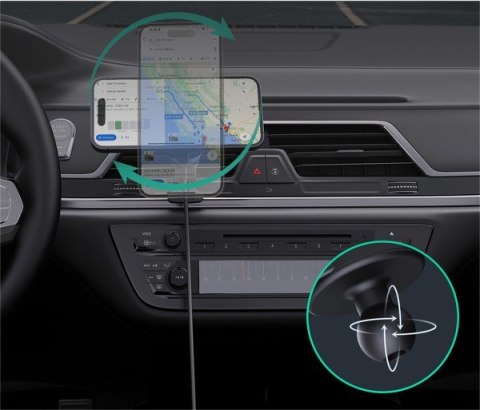 AUKEY HD-MC13A Qi2 15W 3A chłodząca ładowarka bezprzewodowa samochodowa