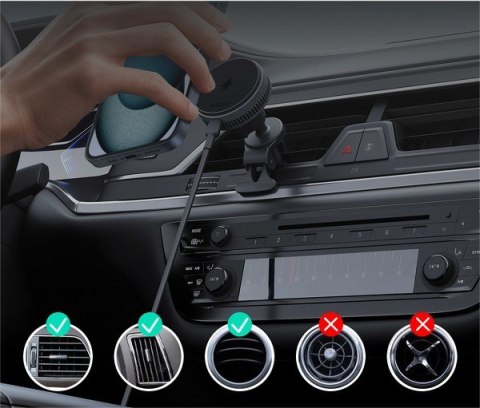 AUKEY HD-MC13A Qi2 15W 3A chłodząca ładowarka bezprzewodowa samochodowa