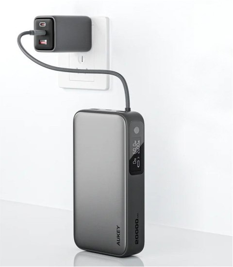 AUKEY PB-Y48 PowerBank 20000mAh 130W 4xUSB LED PPS kabel USB-C