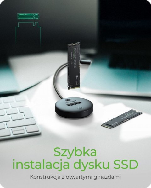 IcyBox Stacja dokująca dla NVMe+SATA SSD IB-1610MCD-C31