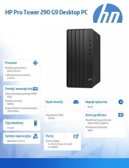 HP Inc. Komputer 290 Tower G9 i5-14400 512GB/8GB/W11P B6ZB1ET