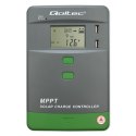 Qoltec Solarny regulator ładowania MPPT z czujnikiem temperatury 30A | 12V/24V | LCD | 2xUSB | Bluetooth | APP | GEL | LiFePO4