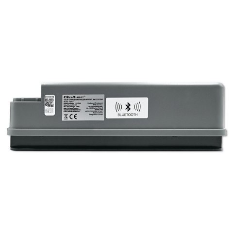 Qoltec Solarny regulator ładowania MPPT z czujnikiem temperatury 30A | 12V/24V | LCD | 2xUSB | Bluetooth | APP | GEL | LiFePO4