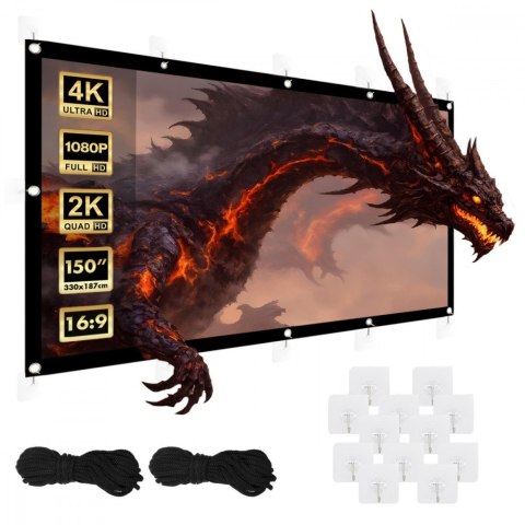 Maclean Ekran projekcyjny 150 cali 330x187cm, MC-167