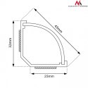Maclean Listwa maskująca kanał kablowy 1.5m 43x23 mm Biała MCTV-575 z taśmą