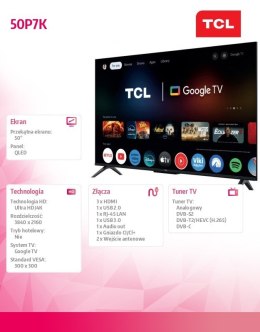 TCL Telewizor LED 50 cali 50P7K