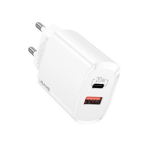 USAMS Ładowarka sieciowa 1xUSB-C+1xUSB T35 20W PD3.0 QC3.0 Fast Charging