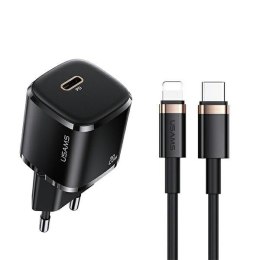 USAMS Ładowarka sieciowa 1xUSB-C T36 20W + kabel Lightning PD3.0 Fast Charging