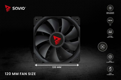 Savio Chłodzenie procesora CPU Vortex X2 Black