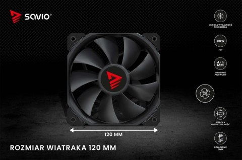 Savio Chłodzenie procesora CPU Vortex X2 Black