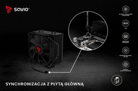 Savio Chłodzenie procesora CPU Vortex X2 Black