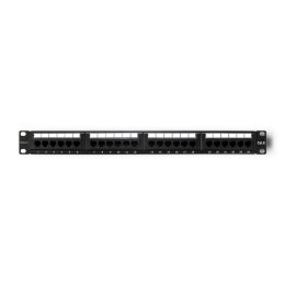 Qoltec Patch panel RACK | 24 porty | kat.5e UTP | Czarny