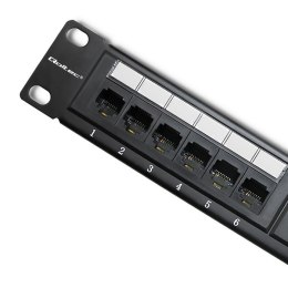 Qoltec Patch panel RACK | 24 porty | kat.5e UTP | Czarny